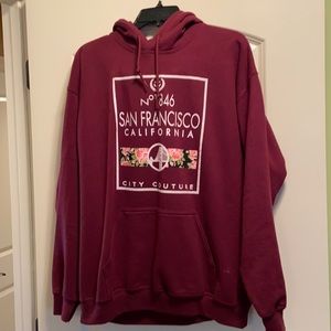 Hooded sweatshirt, maroon